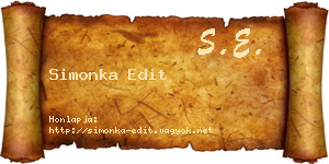 Simonka Edit névjegykártya
